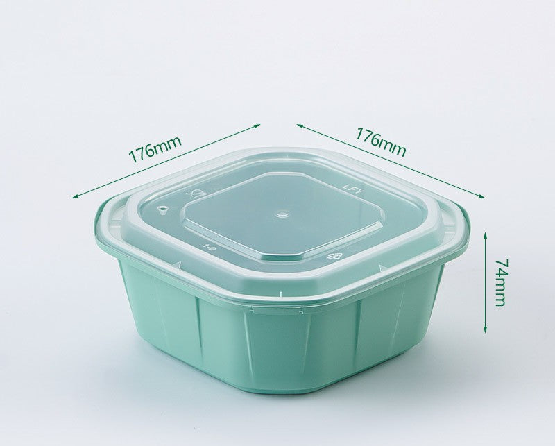 Leak-Proof Disposable Food Containers with Lids, Thickened Square Meal Prep Bowls, Snap-Lock Plastic Takeout Box for Catering & Delivery (380ml-1500ml)